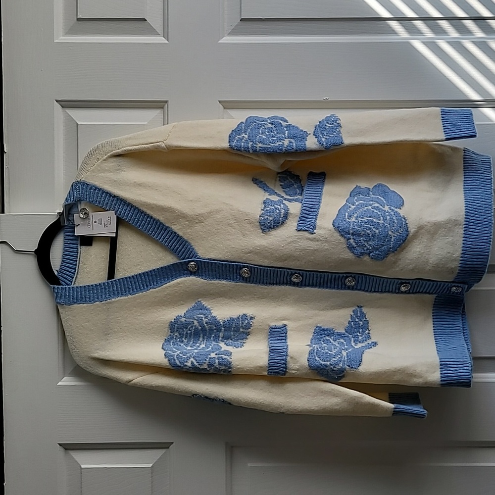 Cider Ivory Floral Cardigan in S